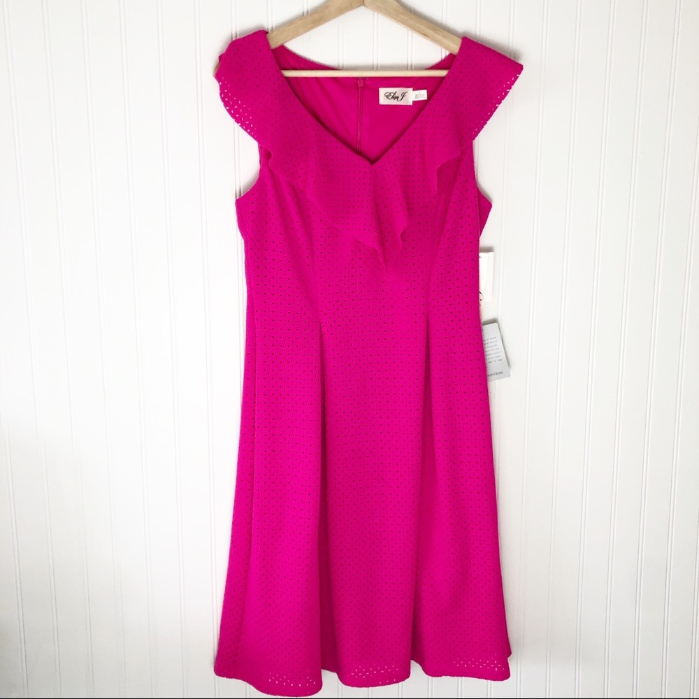 Eliza J Bright Pink Flared Dress size 8